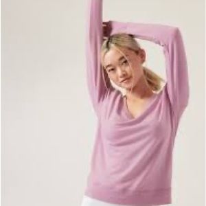 Athleta Sunrise V-Neck Sweatshirt in Geranium Rose, 2X